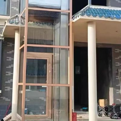 304 স্টেইনলেস স্টীল কেবিন হাইড্রোলিক হোম লিফট ¢ 5 তলা, গর্তবিহীন নকশা